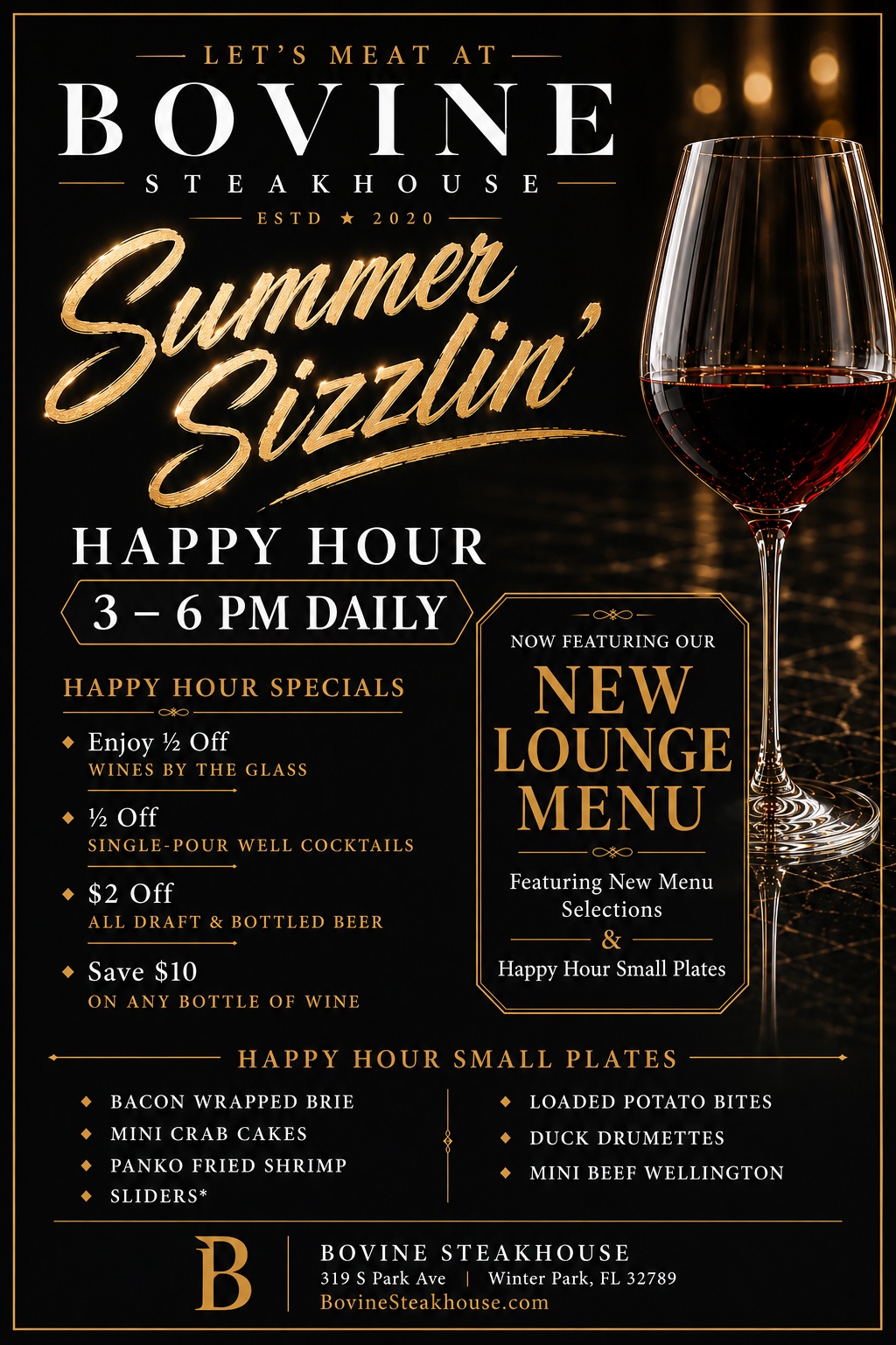 Happy Hour promotional flier
