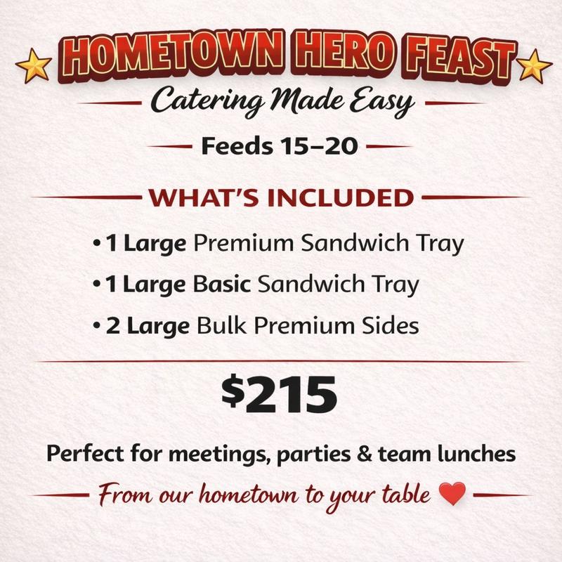 menu item 23 of 28, Hometown Hero Feast (Feed 15-20)