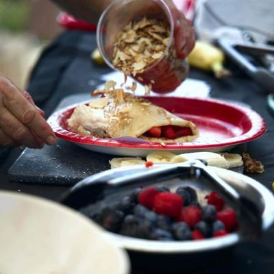 Custom crepe with nuts and berries