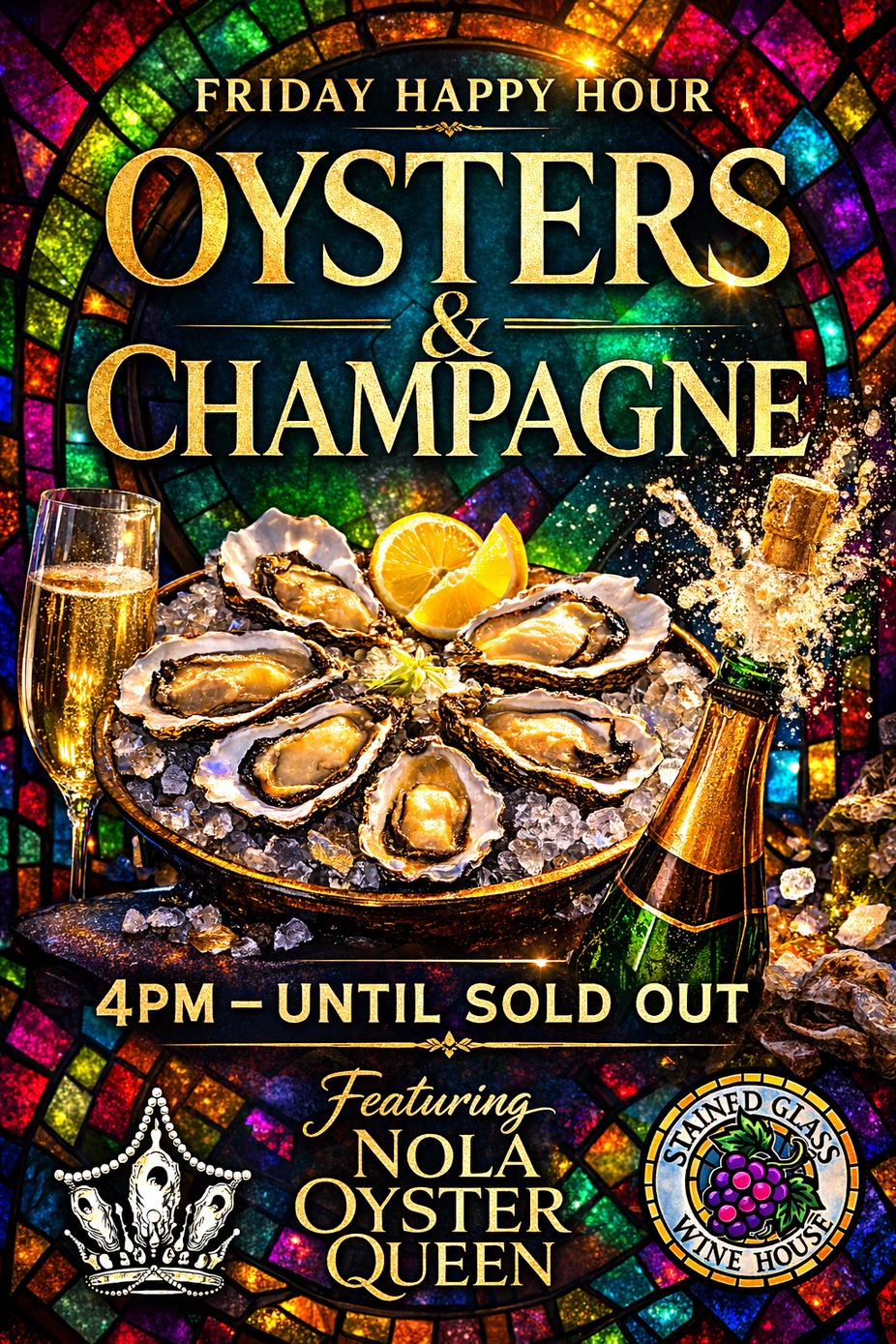 🦪Oysters and Champagne Happy Hour🥂 event photo