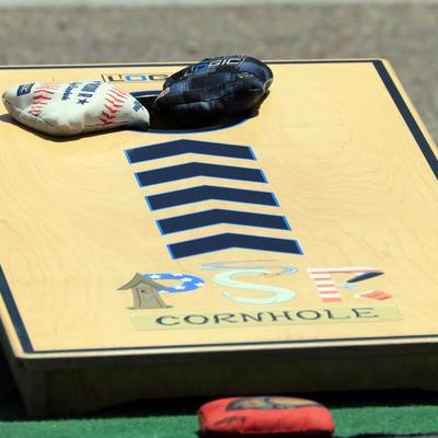 Cornhole board.