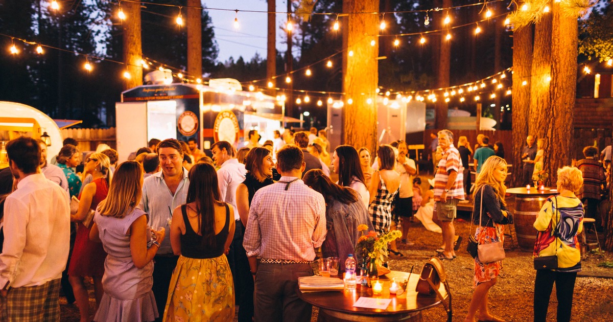 Scene from the outdoor evening party