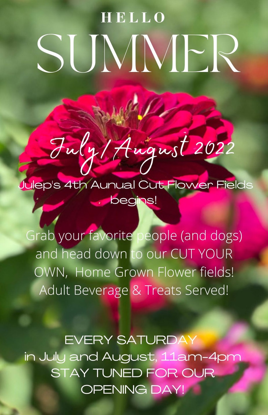 Cut Your Own Flowers in Julep's  Flower Fields! event photo