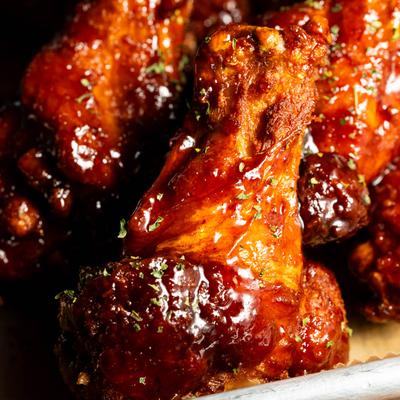 A closeup on buffalo wings