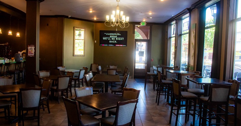 Interior, dining area, tables and chairs