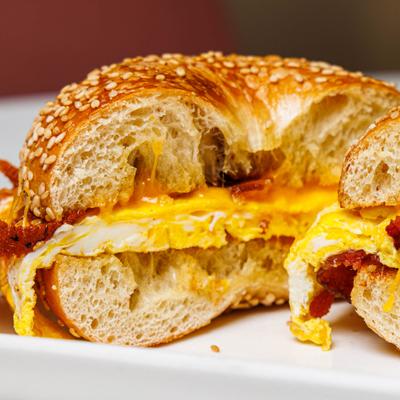 Bacon, egg, and cheese bagel.