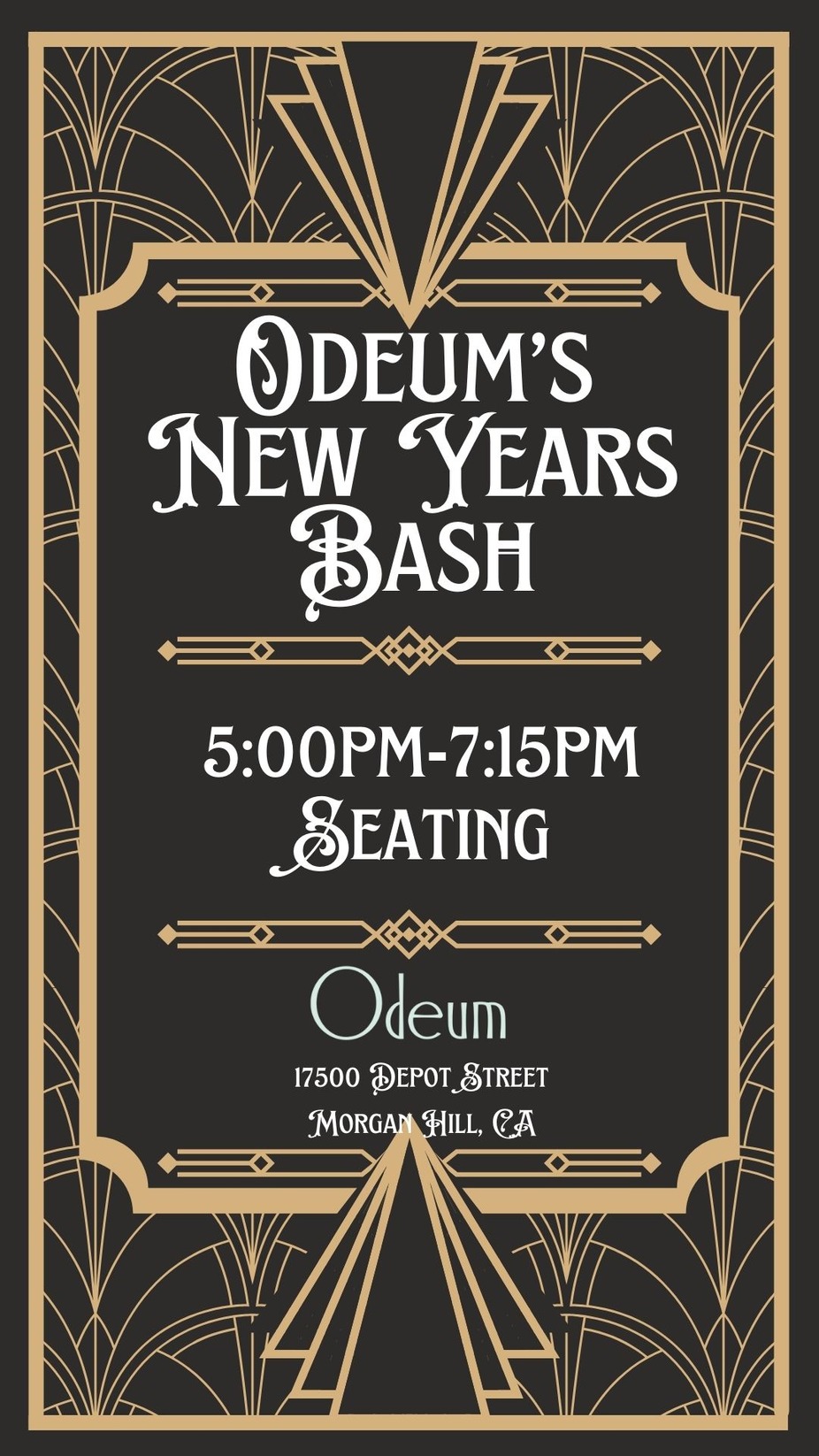 Odeum's New Years Eve Party- 5:00pm Seating event photo