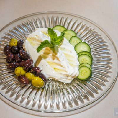 White cream with cucumbers