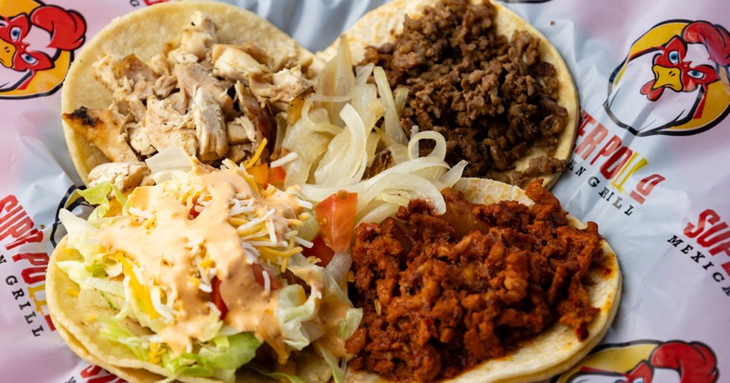 Tacos with assorted toppings