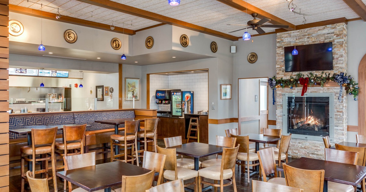Interior dining area, tables ready for guests