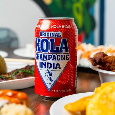 A drink can and food.