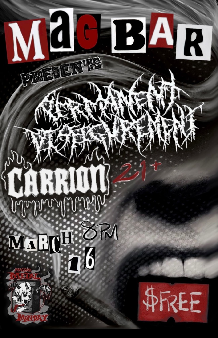 Mag Bar Metal Monday presents - Permanent Disfigurement and Carrion at Mag Bar! event photo