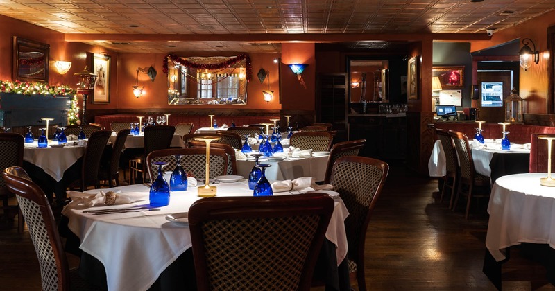 Round table set for customers