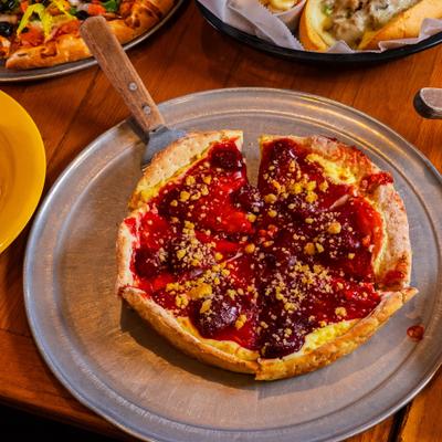 Cherry dessert pizza.