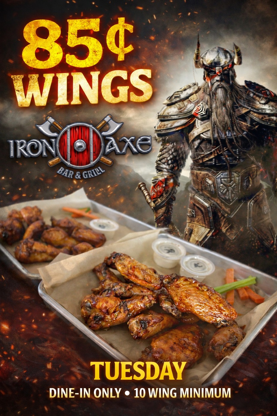 .85 cent wings 
$2 domestic drafts