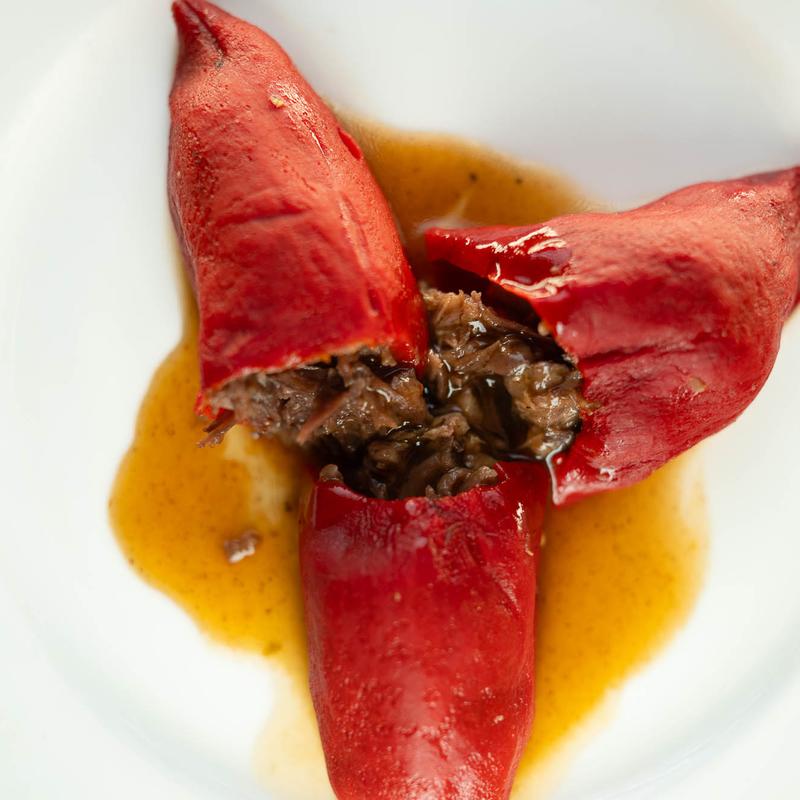 menu item 8 of 17, Pimientos del Piquillo Rellenos de Costilla de Buey