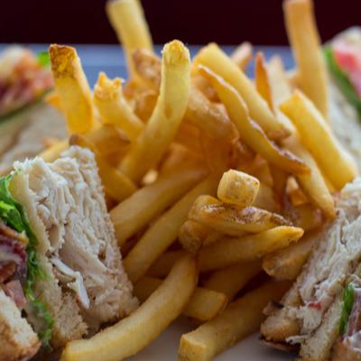 BLT sandwich and fries.