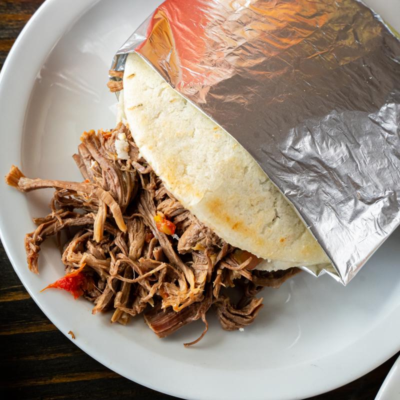 Arepa Carne Desmechada Rellena photo