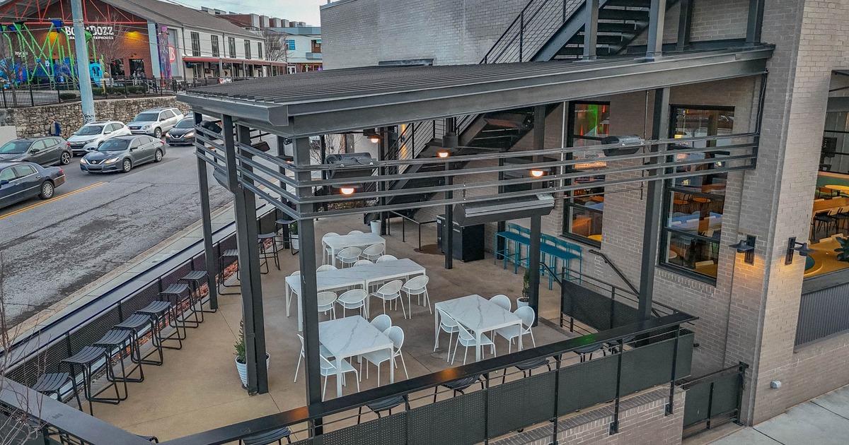 Exterior, covered patio, seating area