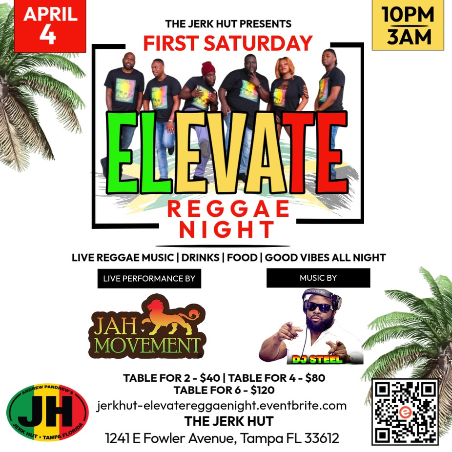 Elevate Reggae Night with Jah Movement Band (Live) | Tampa event photo