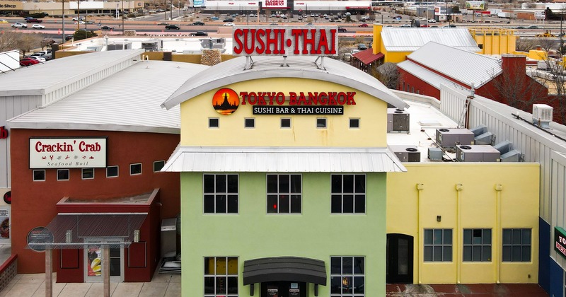 Exterior, aerial view to restaurant