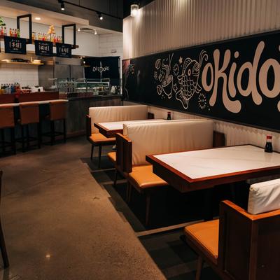 Dining tables, booths.