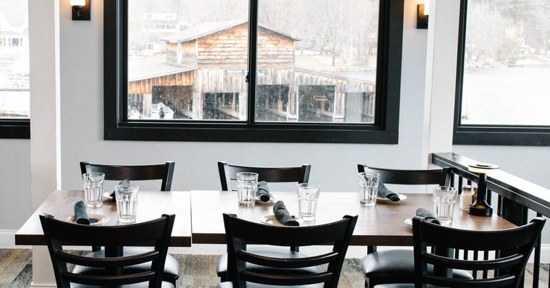 Interior, table ready for guests