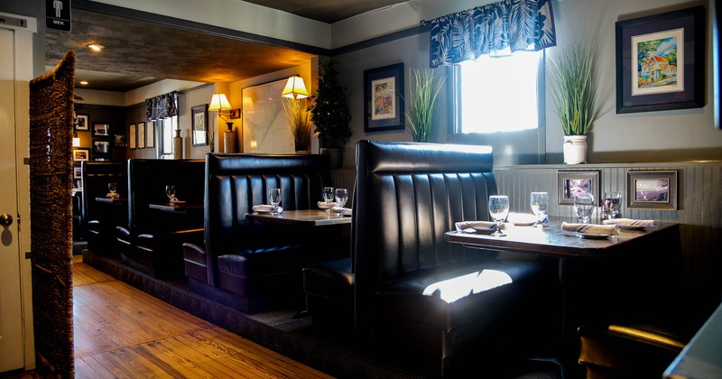 Interior, restaurant booths