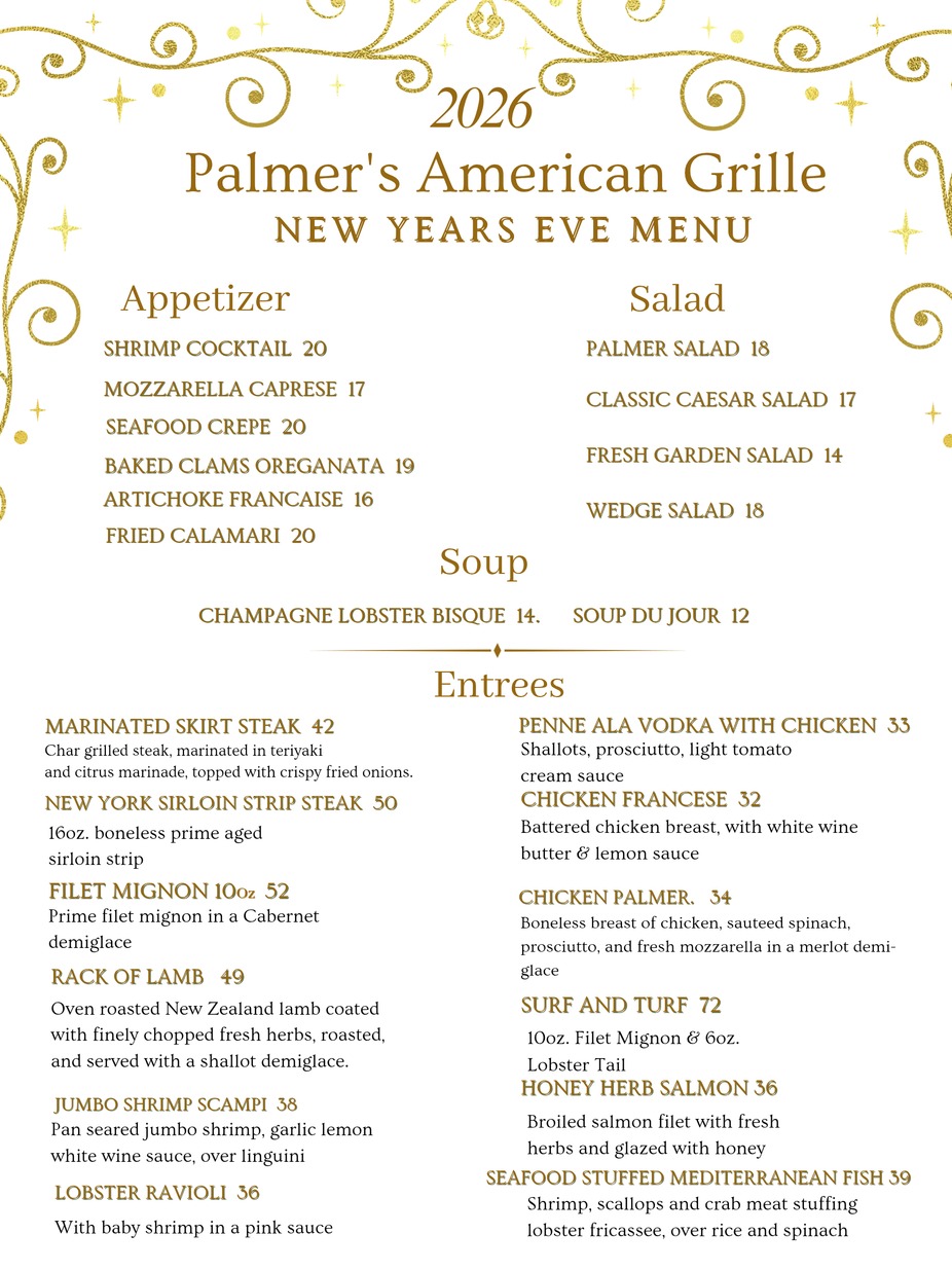 New Years Eve Menu event photo