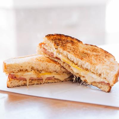 Ham and Swiss Melt, served.