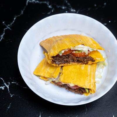 Jamaican Beef Patty, top view.