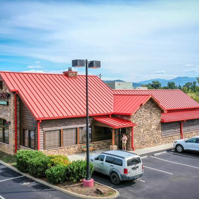 Restaurant parking lot.