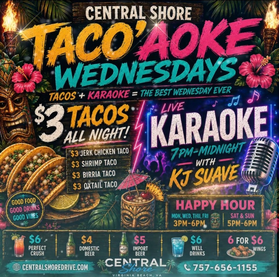 Taco’aoke Wednesdays at Central Shore 🌮🎤🌴 event photo