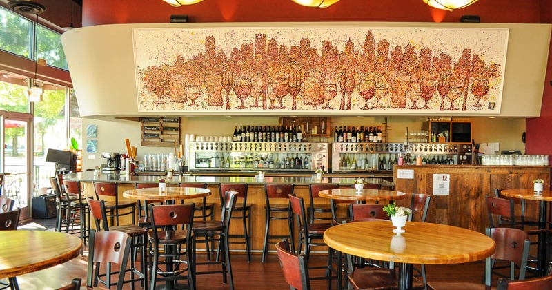 Interior, bar, tables and seats