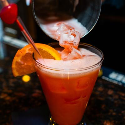 Sex on the beach cocktail, served.