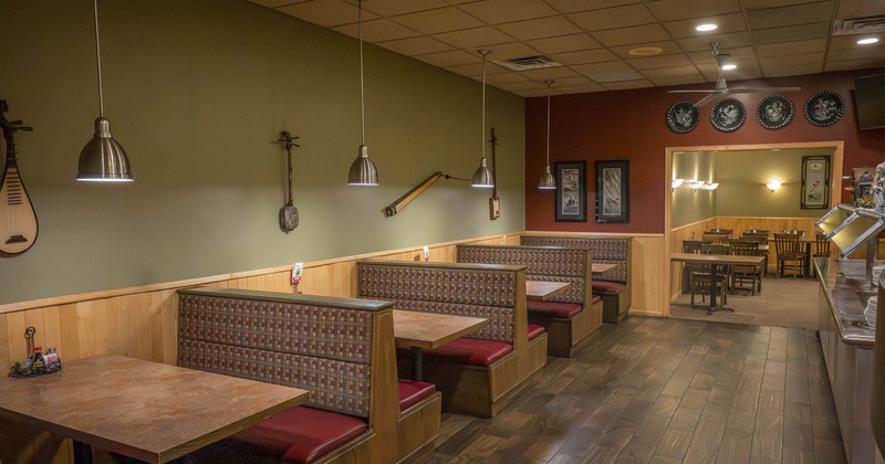 Interior, dining booths