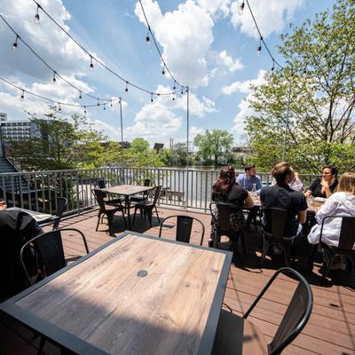 Guests sitting on the terrace