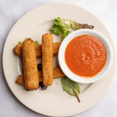 Mozzarella Sticks, with marinara sauce.