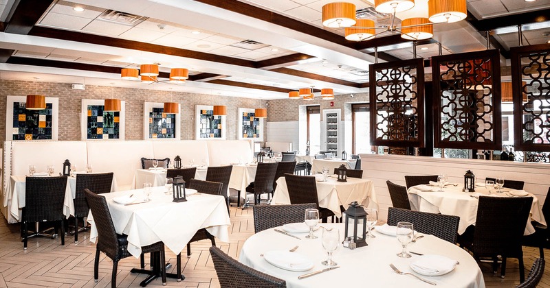 Restaurant interior, seating area