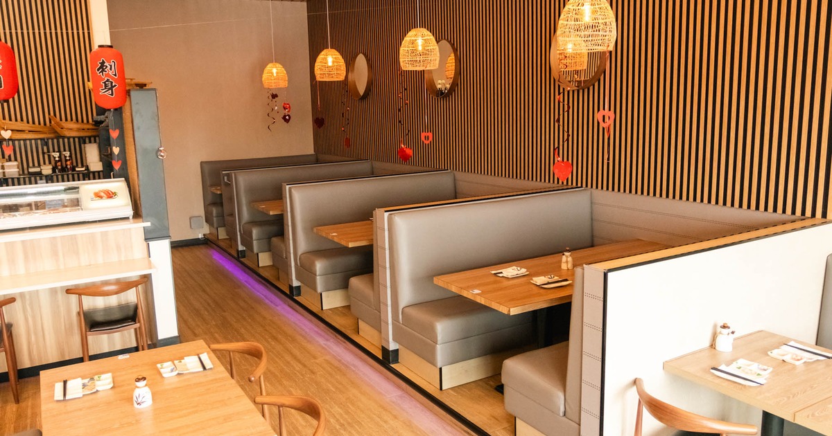 Interior, dining booths