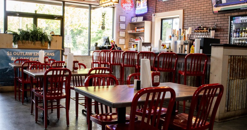 interior, tables set for guests