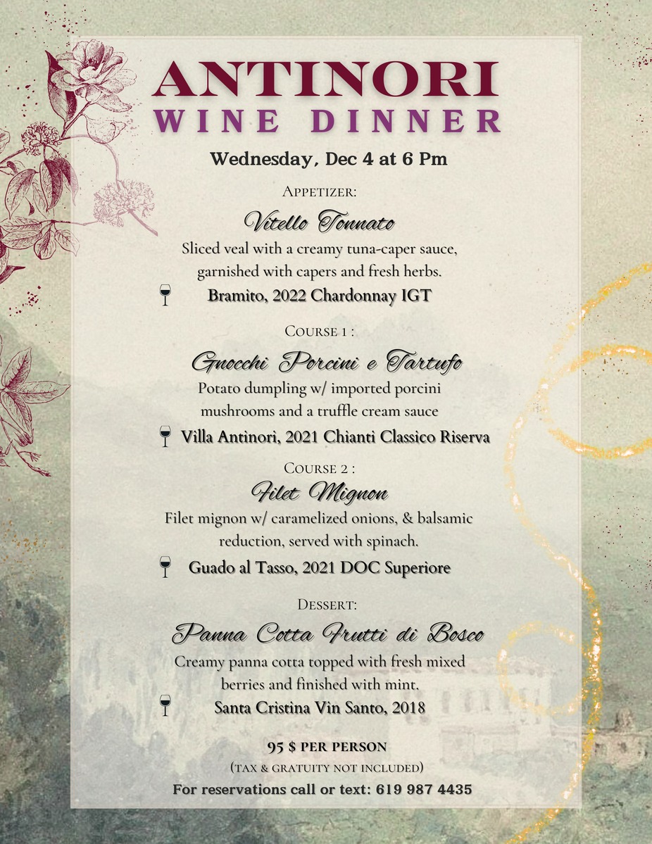 Antinori Wine Dinner event photo