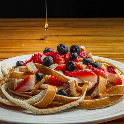 Pancakes & Fruit.