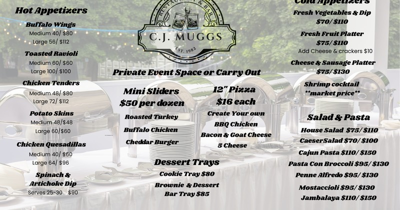 Covered seating area in front of the restaurant, tables and chairs