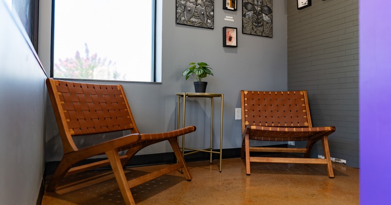 Interior, armchairs, coffee table, seating place