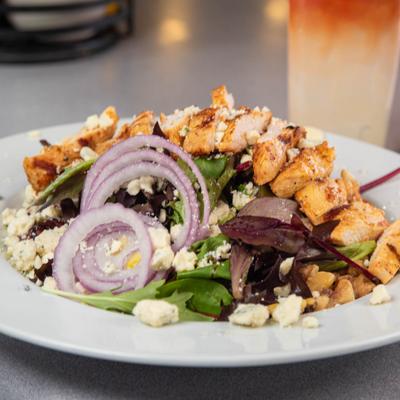 Bowl of Michigan salad sarved on the table.