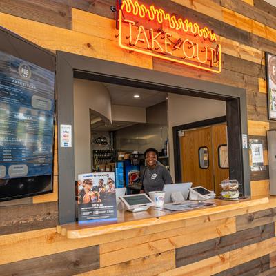 Ordering and takeout counter.