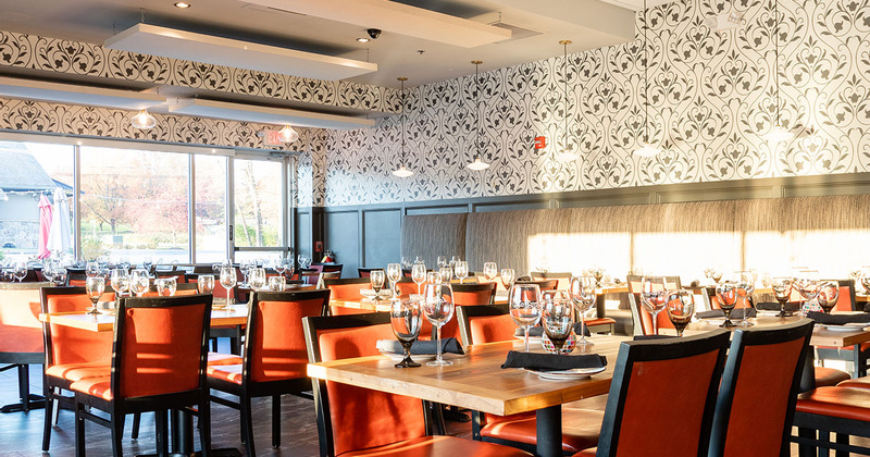 Interior, tables set up