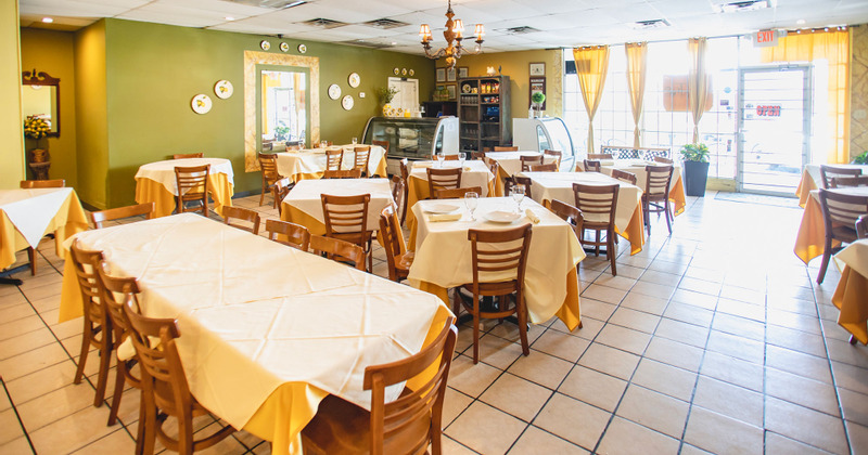 Interior, tables by the window