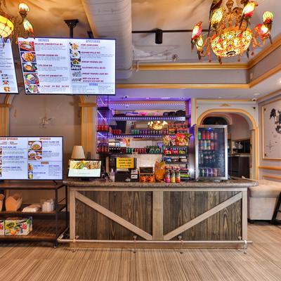 Dining room, order counter.